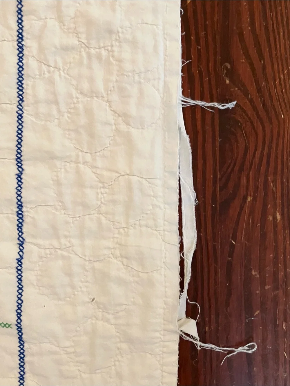 VTG 1940s Raggedy Ann Baby Crib Blanket Hand Embroidered Quilted 52”X 34.5”